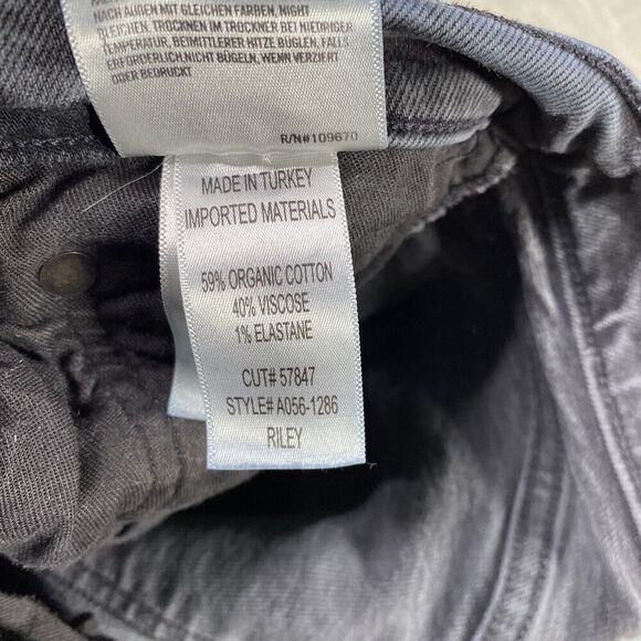 AGOLDE Jeans Womens 27 Faded Black Riley High Waist Straight Crop Button Fly - Picture 11 of 16